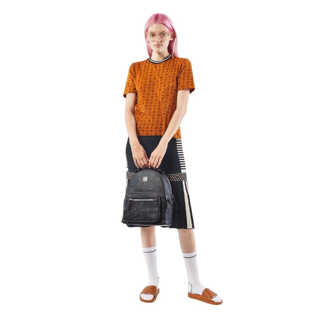 MCM SMALL STARK BACKPACK IN VISETOS BLACK - Image 4