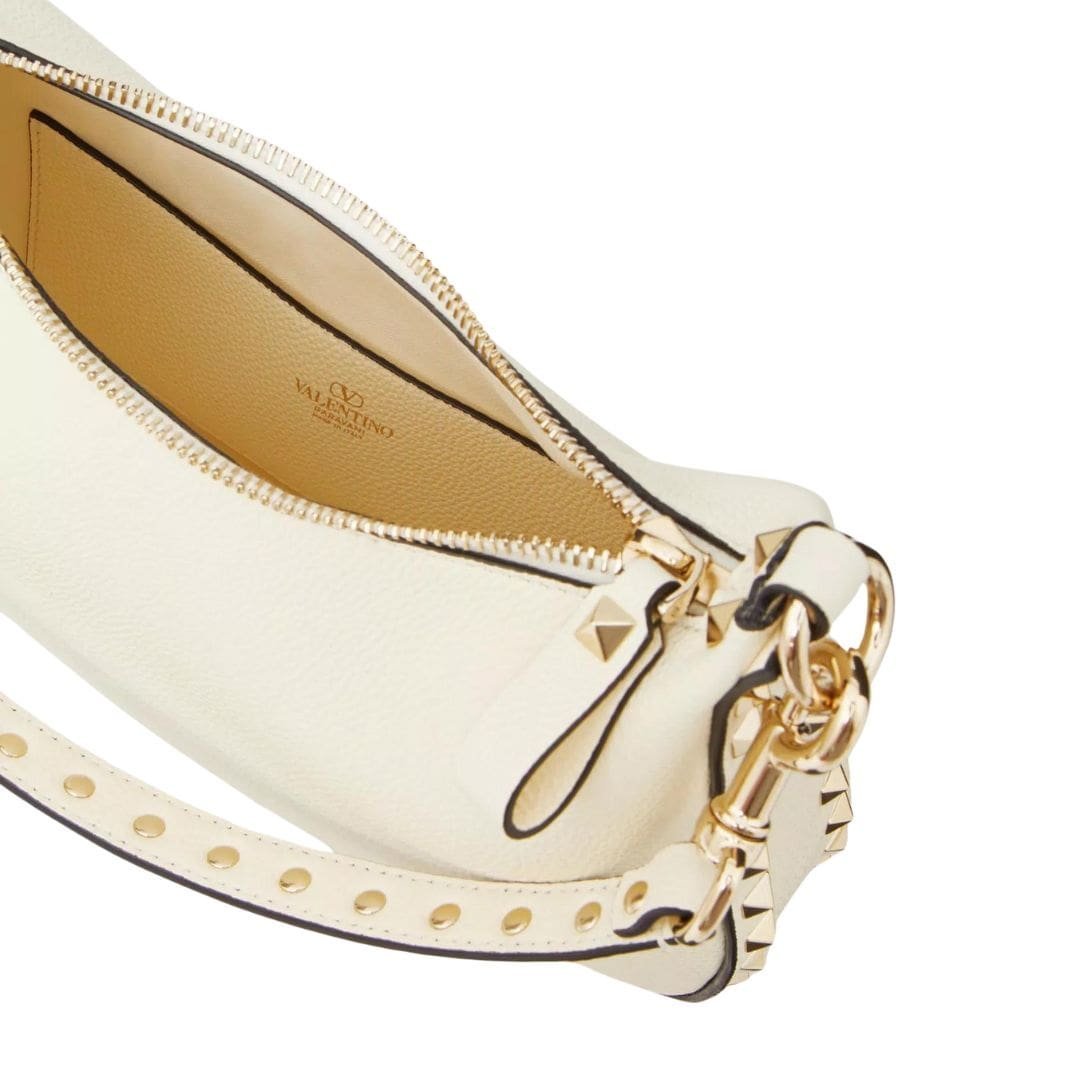 VALENTINO SMALL ROCKSTUD HOBO BAG IN GRAINY CALFSKIN - Image 8