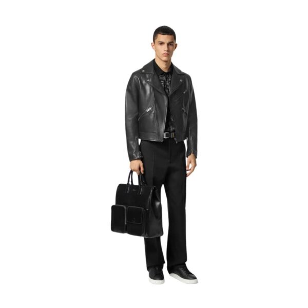 VERSACE LEATHER BIKER JACKET - Image 3