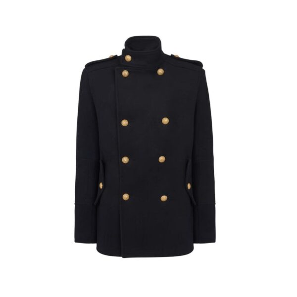 BALMAIN SHORT MILITARY STYLE COAT