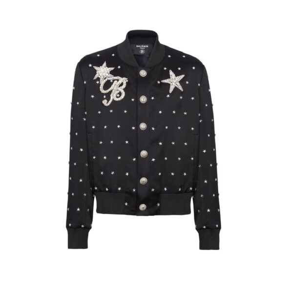 BALMAIN STARS EMBROIDERED BOMBER JACKET