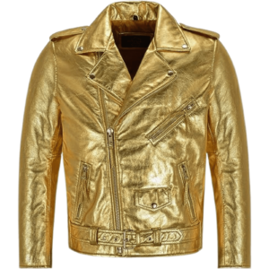 Gold Leather Jacket Women