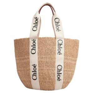 CHLOE LARGE WOODY BASKET WHITE