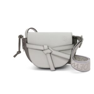LOEWE GATE DUAL MINI BAG IN SOFT CALFSKIN AND JACQUARD