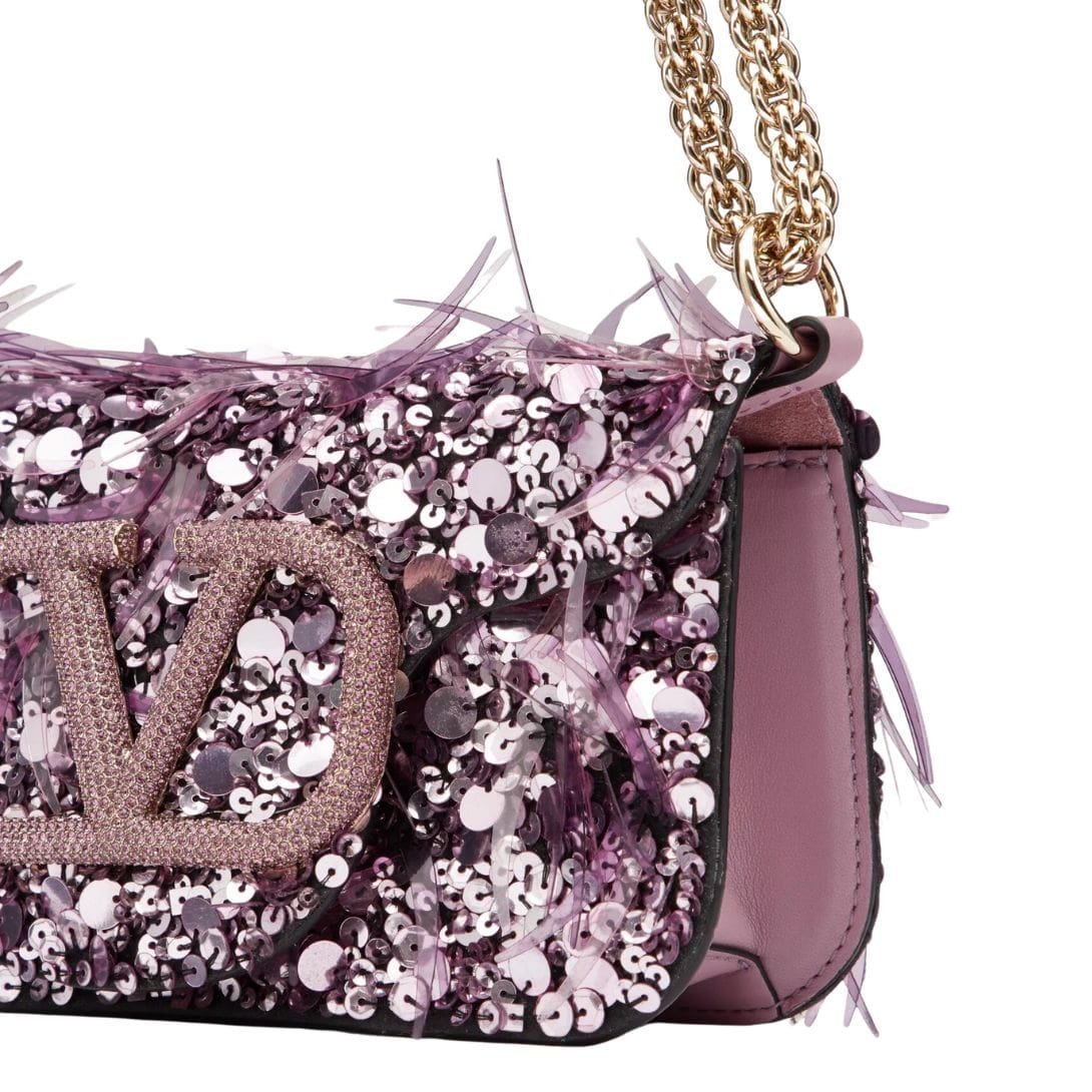 VALENTINO GARAVANI SMALL LOCÒ SHOULDER BAG WITH 3D EMBROIDERY - Image 7