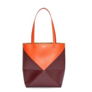 LOEWE PUZZLE FOLD TOTE BAG IN SHINY CALFSKIN