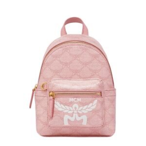 MCM MINI STARK BEBE BOO BACKPACK IN LAURETOS PINK
