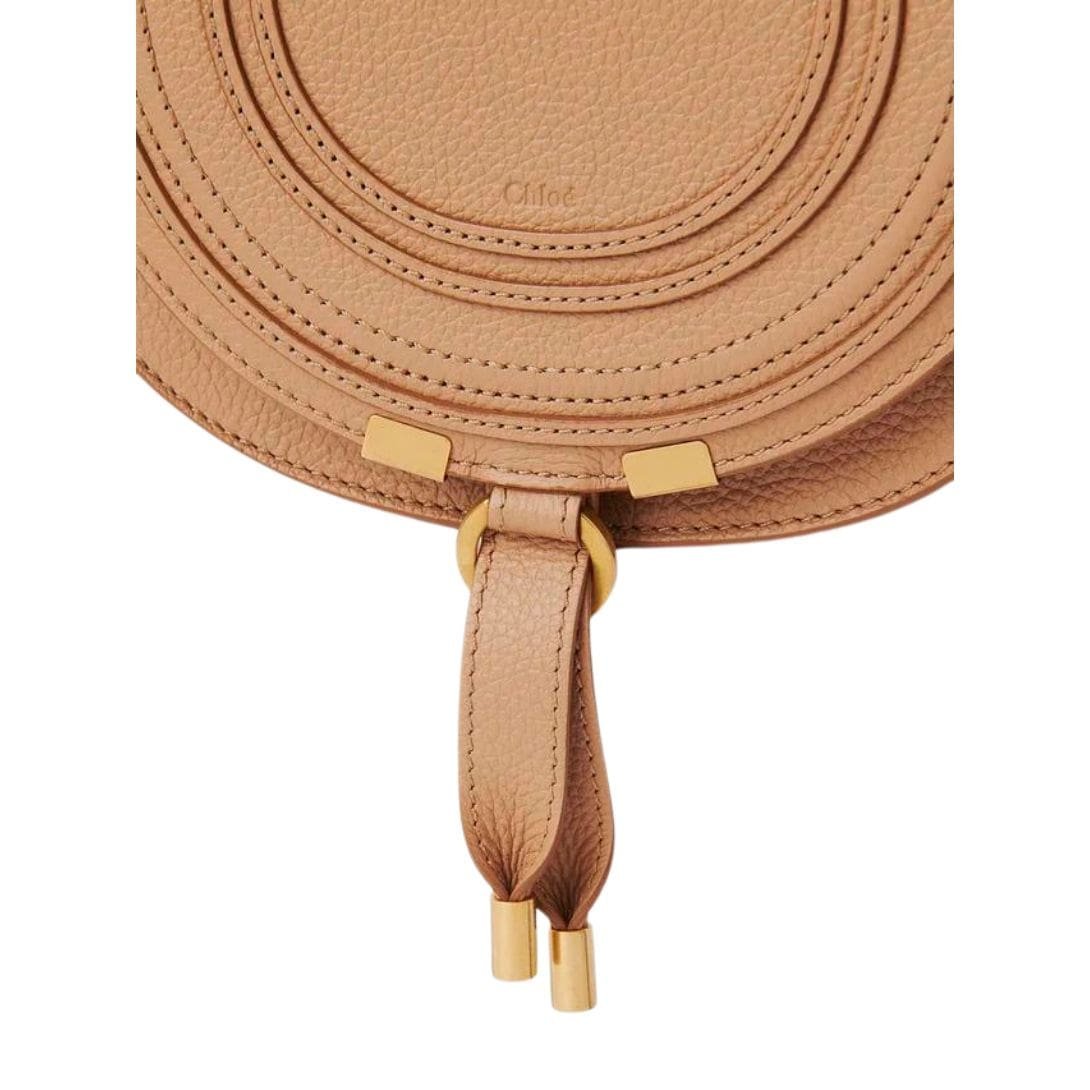 CHLOE MARCIE SMALL SADDLE BAG LIGHT TAN - Image 7