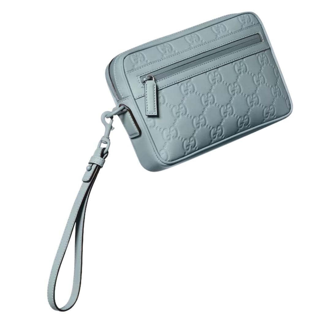 GUCCI GG RUBBER EFFECT CROSSBODY BAG IN LIGHT BLUE - Image 7