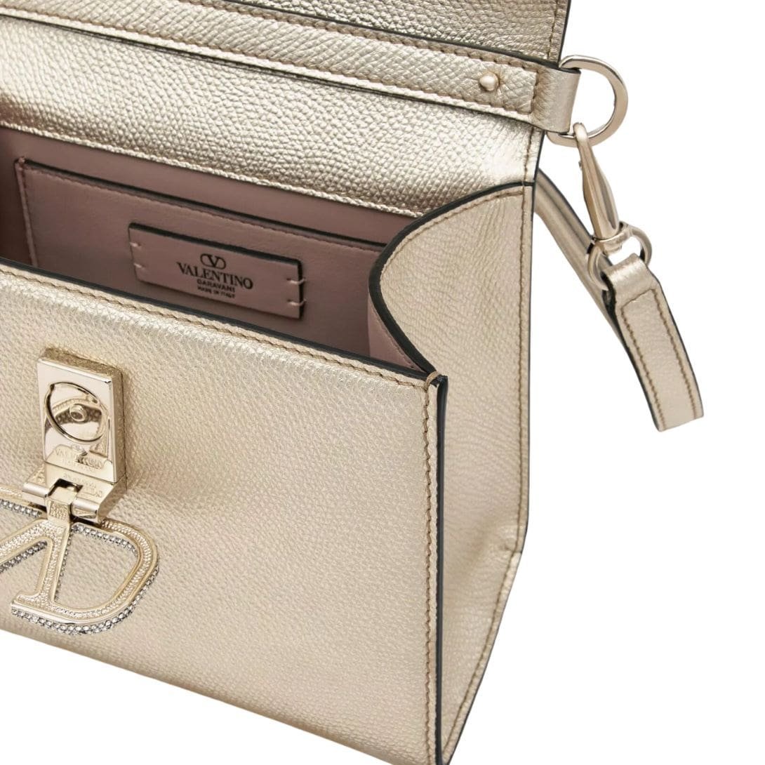 VALENTINO GARAVANI MINI VSLING HANDBAG IN METALLIC GRAINY CALFSKIN - Image 6