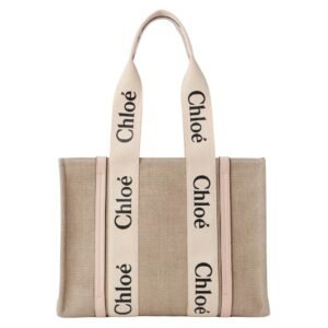 CHLOE MEDIUM WOODY TOTE BAG CEMENT PINK