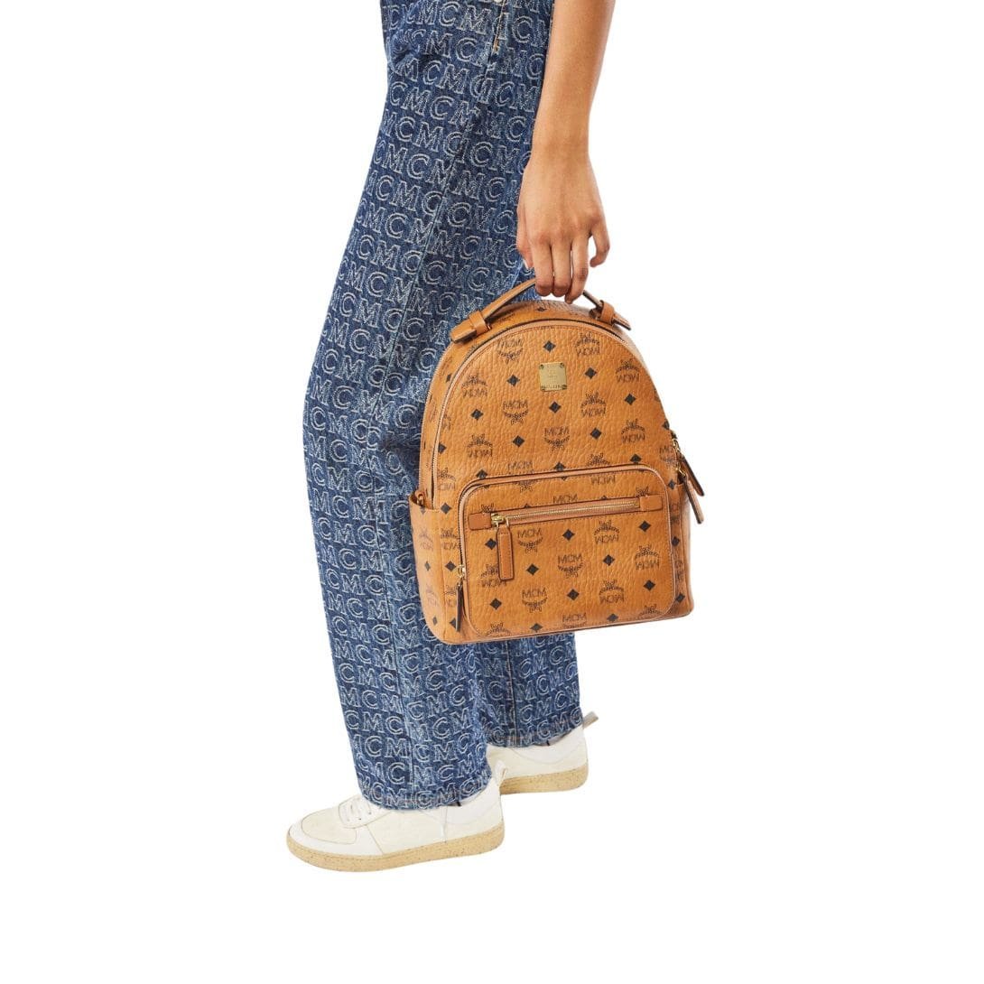 MCM SMALL STARK BACKPACK IN VISETOS COGNAC - Image 4