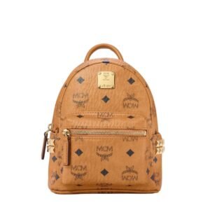 MCM X-MINI STARK BEBE BOO SIDE STUDS BACKPACK IN VISETOS COGNAC