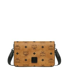 MCM MINI AREN CAMERA BAG IN VISETOS COGNAC