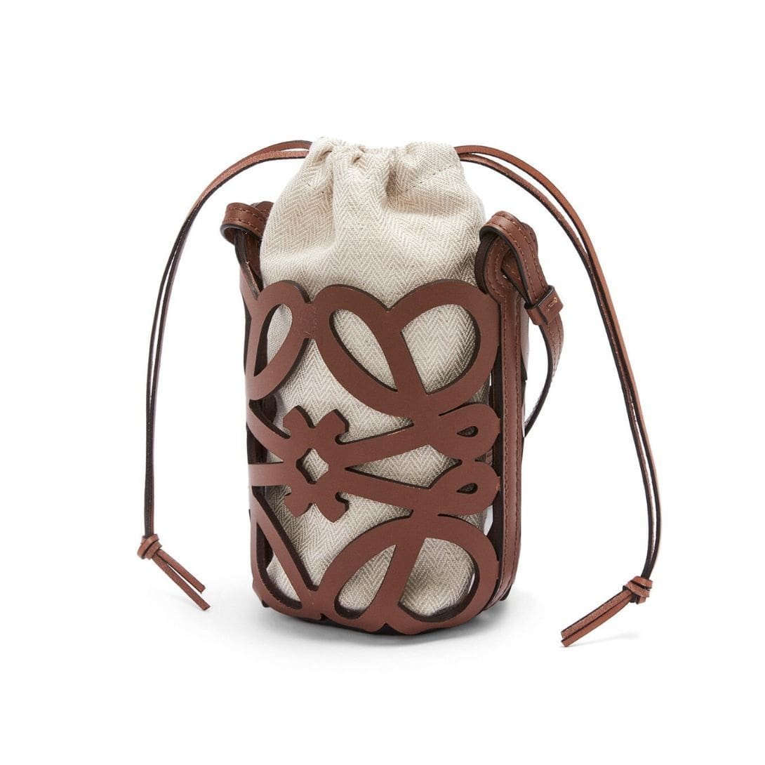 LOEWE POCKET WITH CUT OUT ANAGRAM IN CALFSKIN AND CLASSIC CANVAS - Image 2