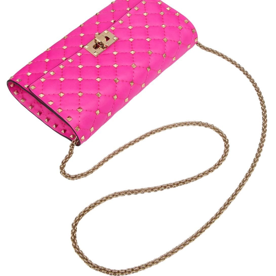 VALENTINO GARAVANI ROCKSTUD SPIKE NAPPA LEATHER CROSSBODY CLUTCH BAG - Image 6