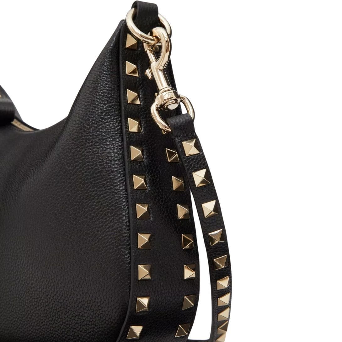 VALENTINO SMALL ROCKSTUD HOBO BAG IN GRAINY CALFSKIN - Image 9