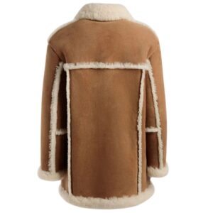 BALLY AVIATOR COAT IN BROWN LEATHER AND MERINO