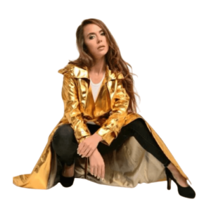 Gold Leather Coat Women