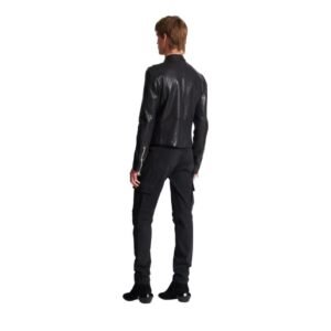 BALMAIN ZIPPED LEATHER BIKER JACKET