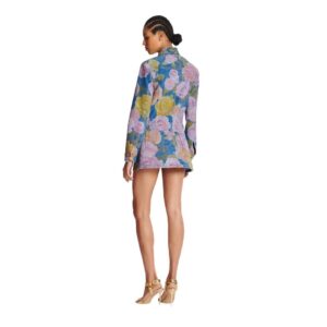 BALMAIN DEINM JACKET WITH PASTEL ROSES