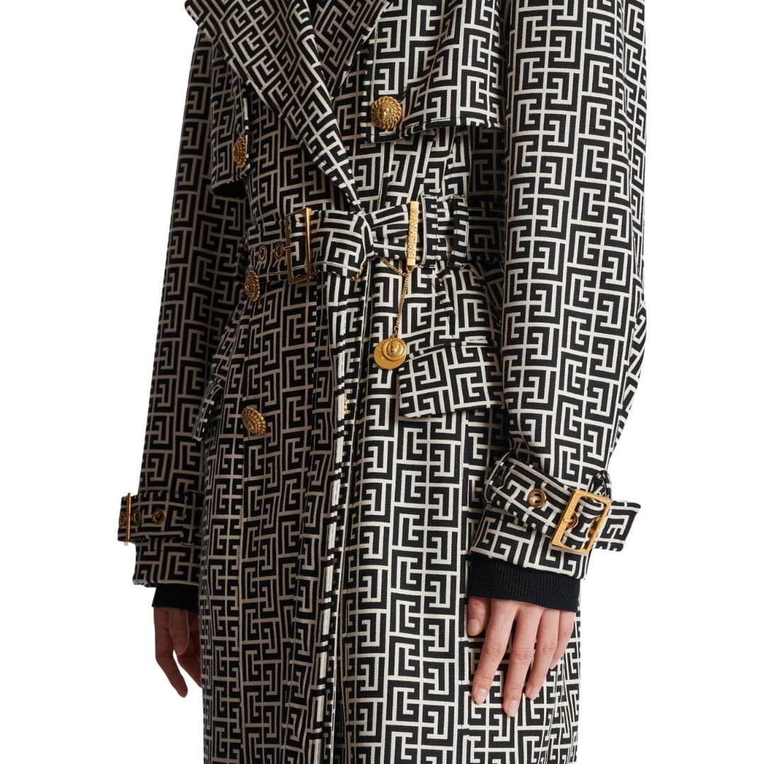 BALMAIN MONOGRAMMED TRENCH COAT - Image 8