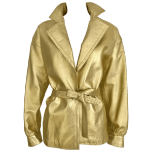 Gold Leather Coat Women