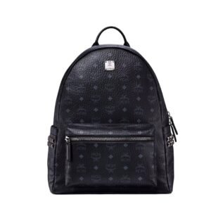 MCM MEDIUM STARK SIDE BACKPACK IN VISETOS BLACK