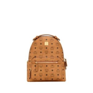 MCM SMALL STARK BACKPACK IN VISETOS COGNAC