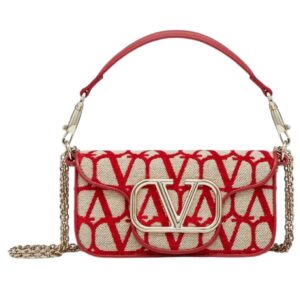 SMALL VALENTINO GARAVANI LOCÒ TOILE ICONOGRAPHE SHOULDER BAG