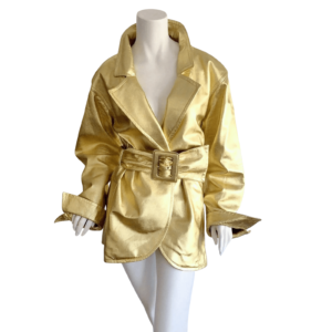 Gold Leather Coat Women