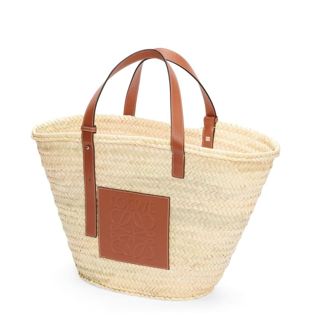 LOEWE LARGE BASKET BAG IN PALM LEAF AND CALFSKIN - Image 2