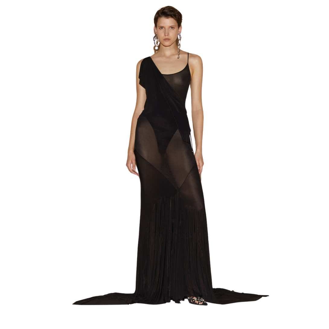 THE ATTICO BLACK LONG DRESS - Image 3
