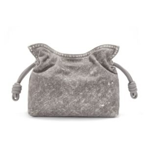 LOEWE FLAMENCO CLUTCH MINI BAG IN FLOCKED DENIM