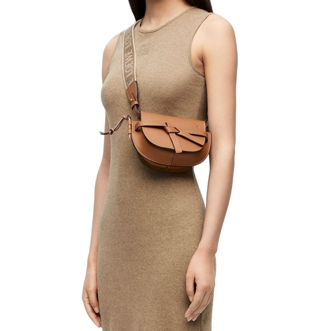 LOEWE GATE DUAL MINI BAG IN SOFT CALFSKIN AND JACQUARD - Image 8