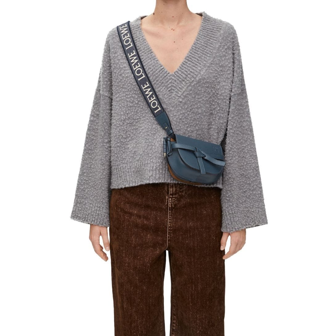 LOEWE GATE DUAL MINI BAG IN SOFT CALFSKIN AND JACQUARD - Image 8