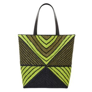 LOEWE XL PUZZLE FOLD TOTE BAG IN RAFFIA