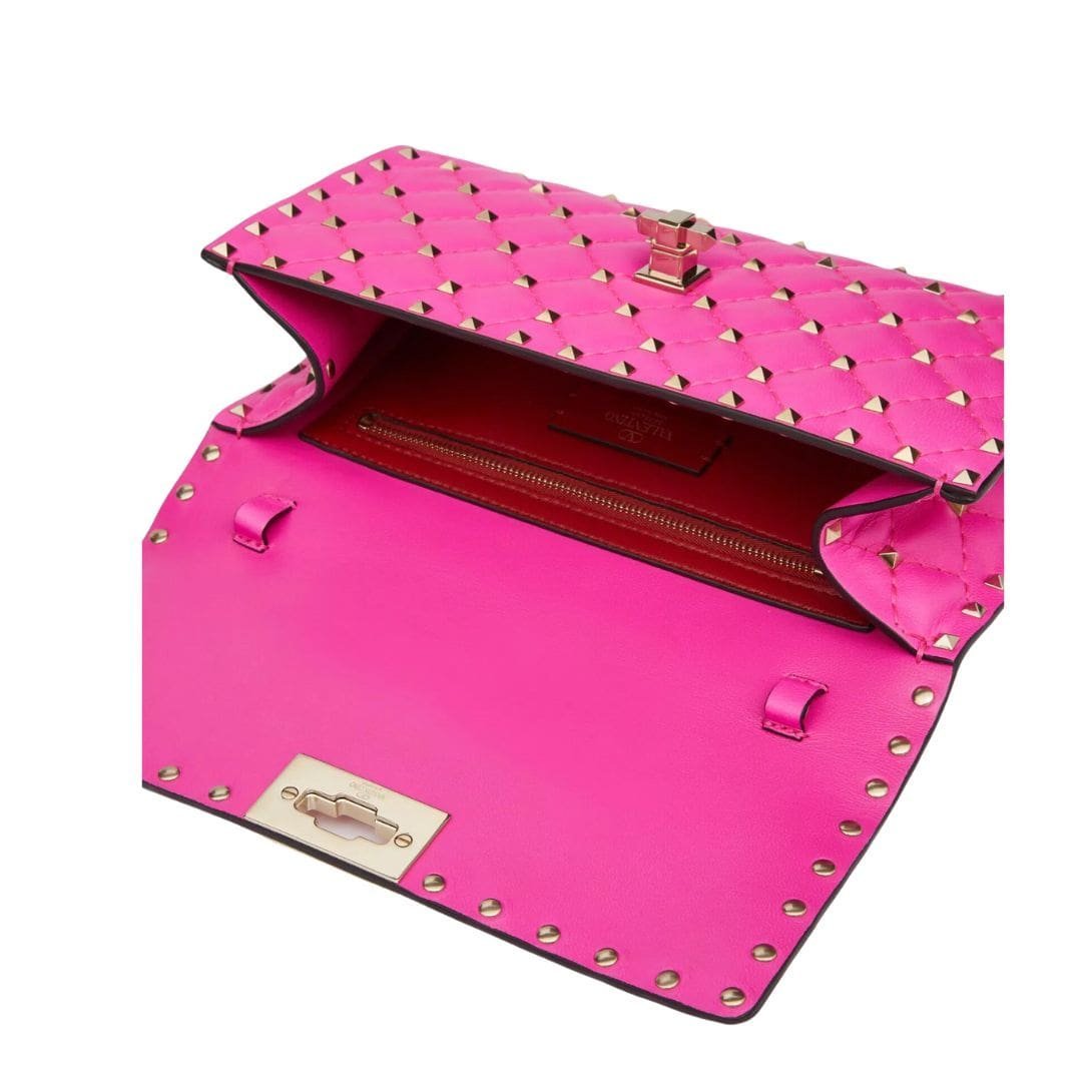 VALENTINO GARAVANI ROCKSTUD SPIKE NAPPA LEATHER CROSSBODY CLUTCH BAG - Image 8