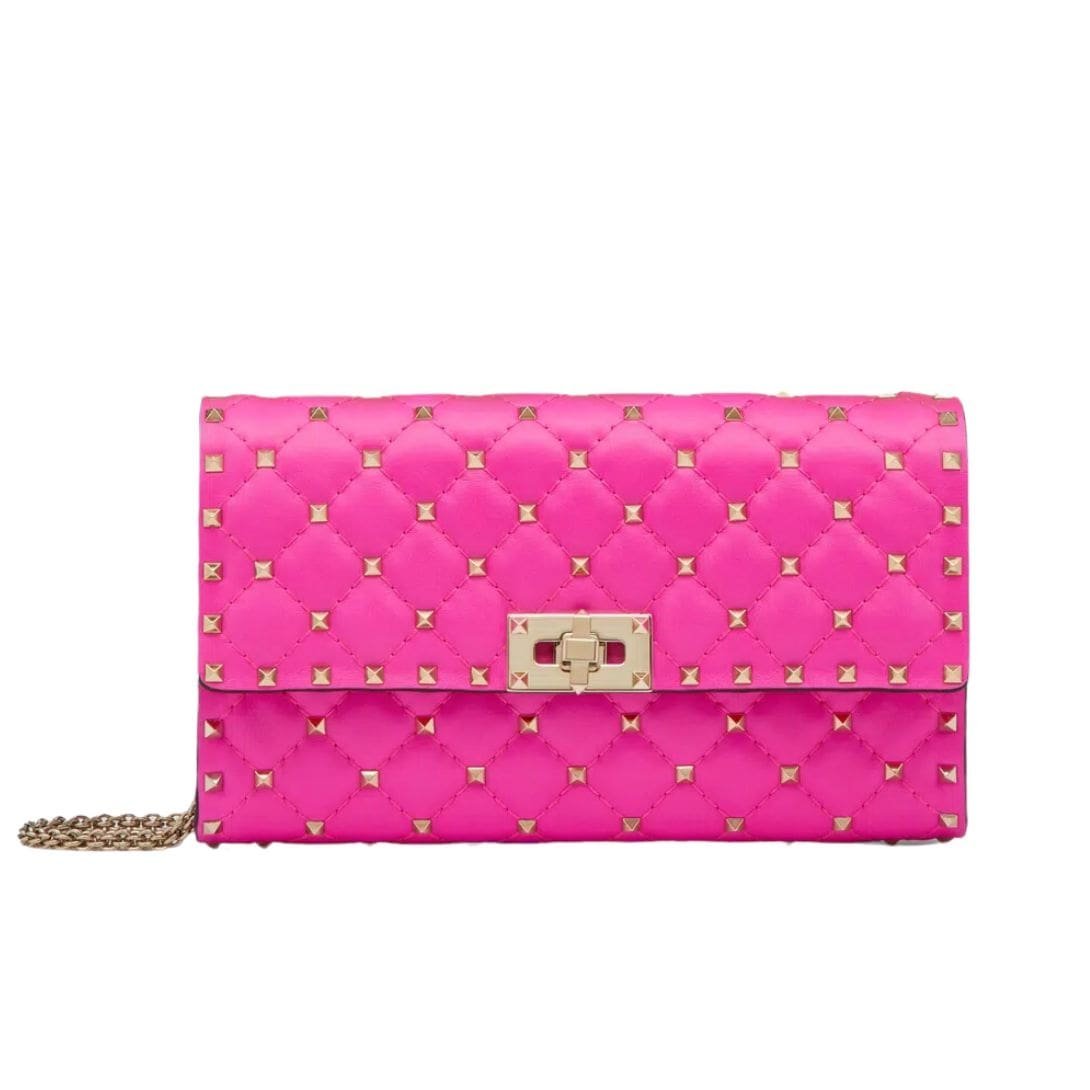 VALENTINO GARAVANI ROCKSTUD SPIKE NAPPA LEATHER CROSSBODY CLUTCH BAG - Image 7