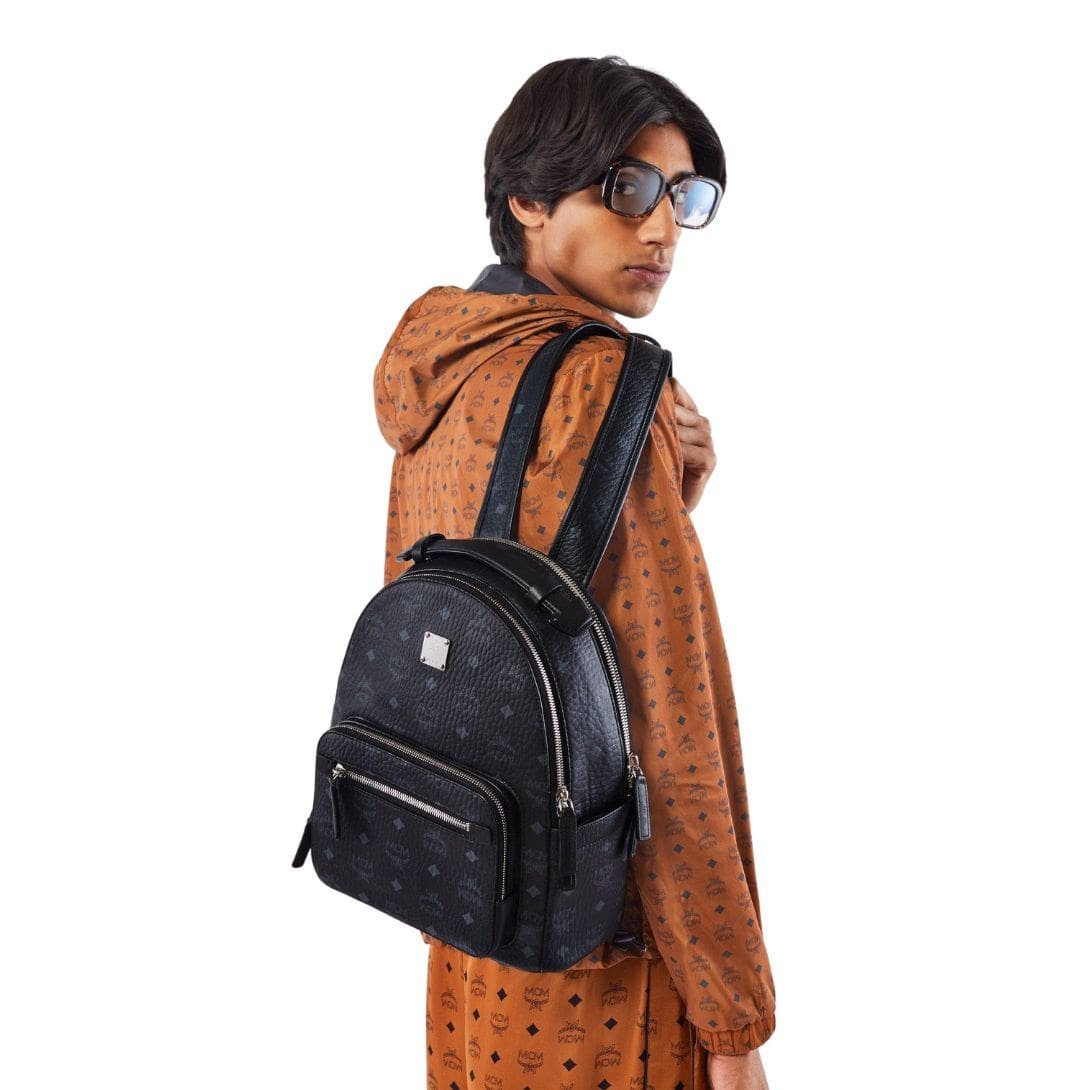 MCM SMALL STARK BACKPACK IN VISETOS BLACK - Image 2