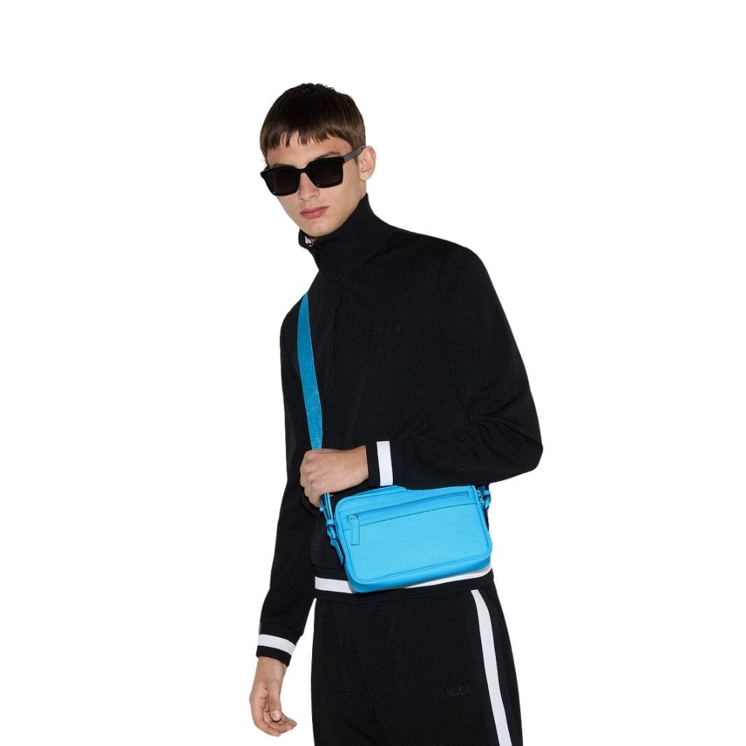 GUCCI GG RUBBER EFFECT CROSSBODY BAG IN BLUE - Image 8