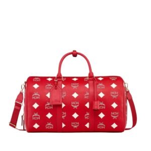 MCM OTTOMAR WEEKENDER BAG IN MAXI VISETOS CANDY RED