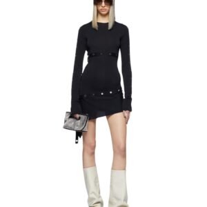 THE ATTICO BLACK MINI DRESS