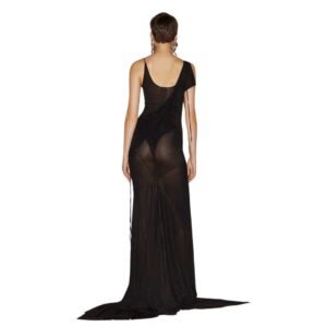 THE ATTICO BLACK LONG DRESS