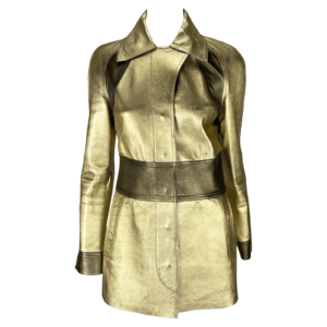 Gold Leather Coat Women