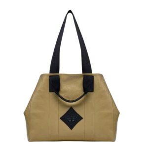 MCM REVERSIBLE DIAMOND TOTE IN CANVAS LEATHER MIX BEIGE
