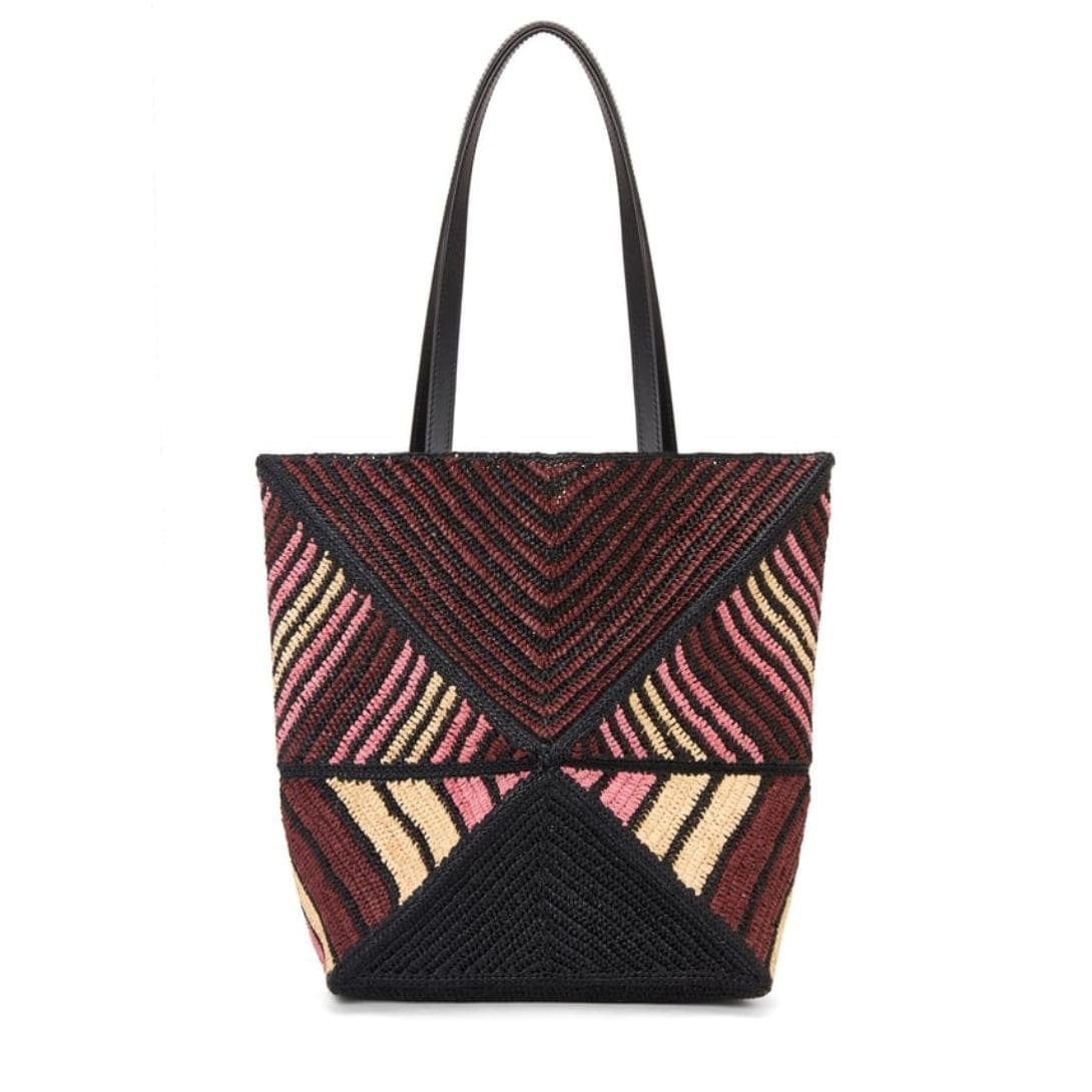 LOEWE PUZZLE FOLD TOTE BAG IN RAFFIA - Image 4