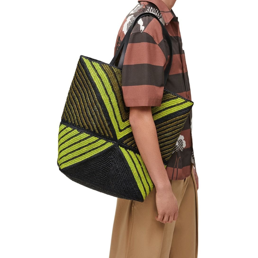 LOEWE PUZZLE FOLD TOTE XL BAG IN RAFFIA - Image 8