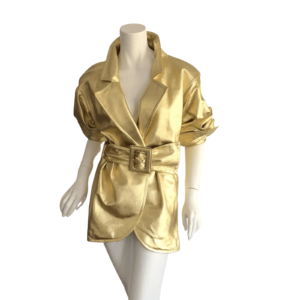 Gold Leather Coat Women