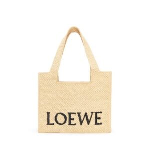 LOEWE FONT TOTE MEDIUM BAG IN RAFFIA